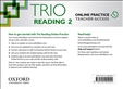 Trio Reading 2 Online Practice Teacher's Digital Access Code Card