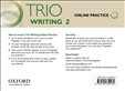 Trio Writing 2 Online Practice Student's Digital Access Code Card