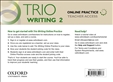Trio Writing 2 Online Practice Teacher's Digital Access Code Card