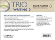 Trio Writing 3 Online Practice Teacher's Digital Access Code Card